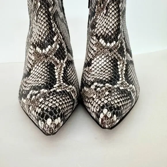 Giuseppe Zanotti Tysha Snake Embossed Leather Ankle Boots 37.5 (US7.5)